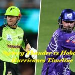 Sydney Thunder vs Hobart Hurricanes Timeline